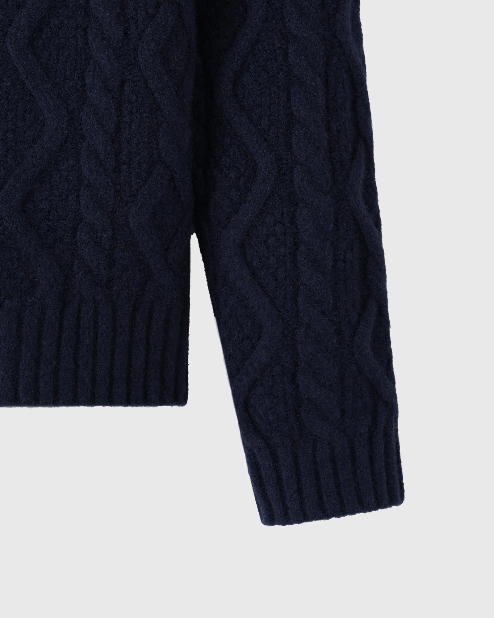 Cable Knit Sweater With Crest - Navy sold by OVO product image thumbnail 3