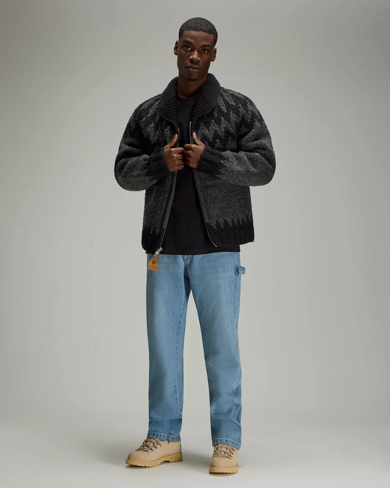 Canadian Sweater Company Hand Knit Cardigan - Dark Grey/Black sold by OVO product image thumbnail 5