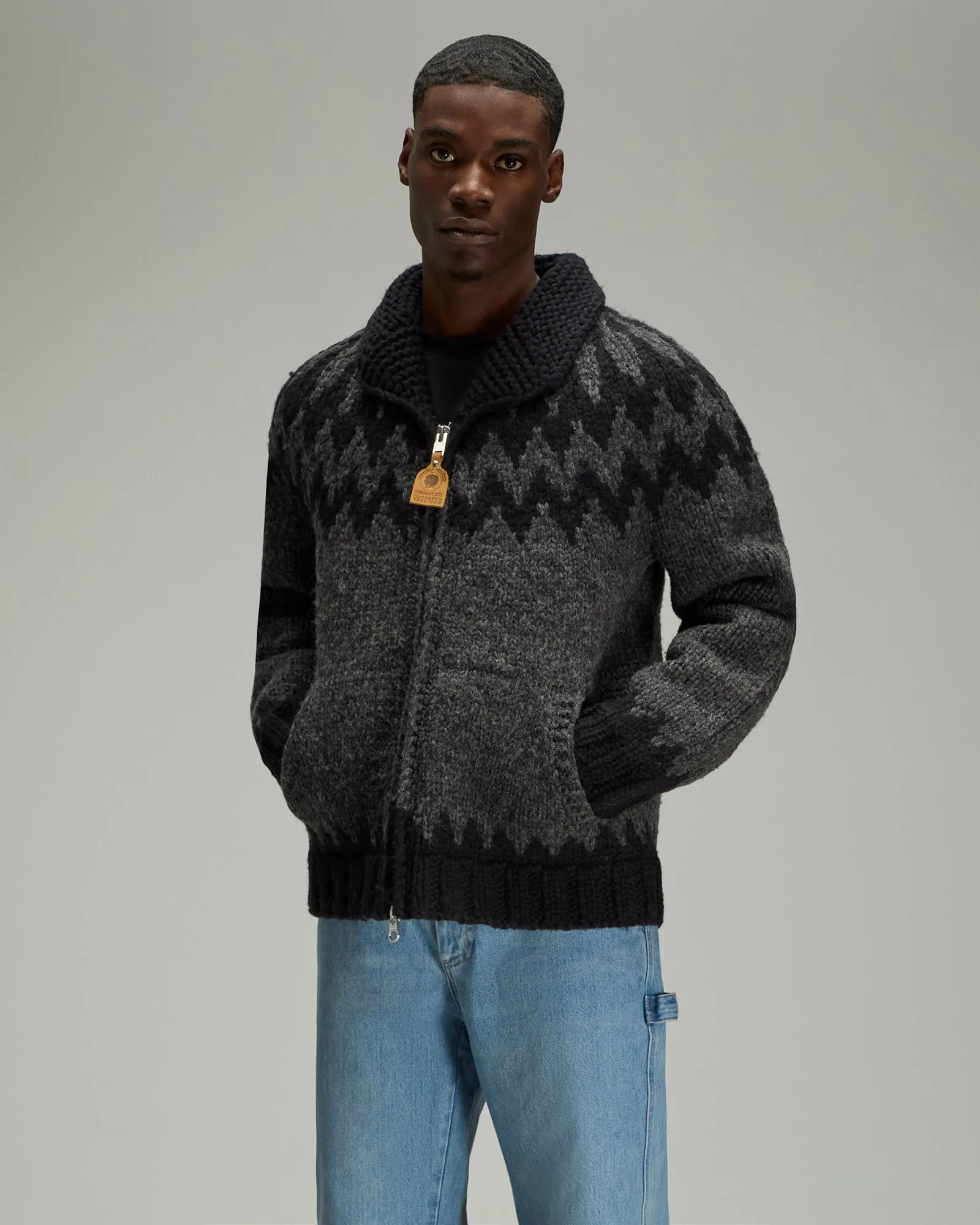 Canadian Sweater Company Hand Knit Cardigan - Dark Grey/Black sold by OVO product image thumbnail 2