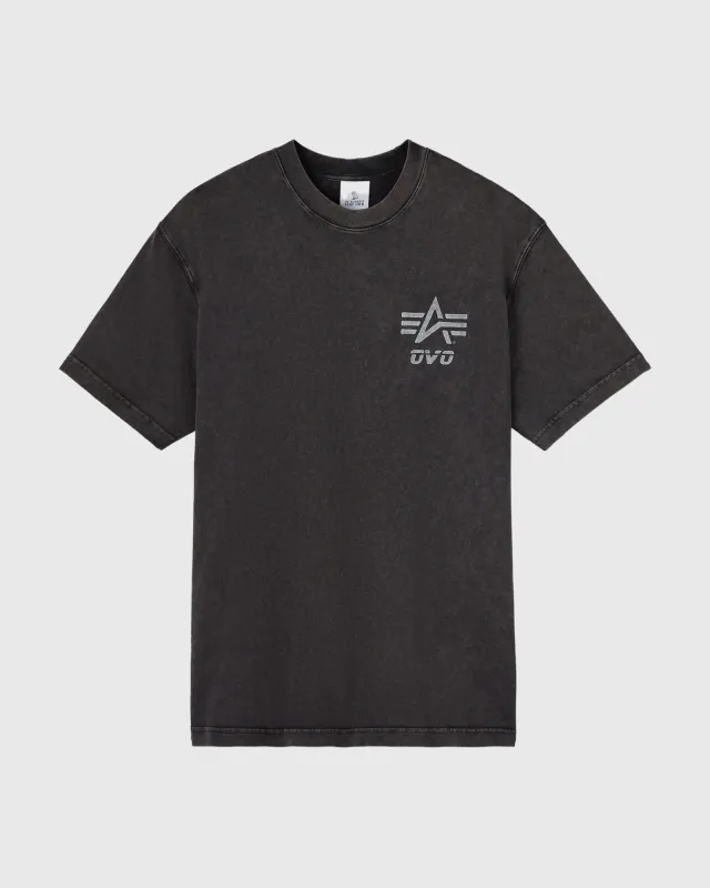 Alpha Industries Garment Dyed Tee - Black Sand sold by OVO
