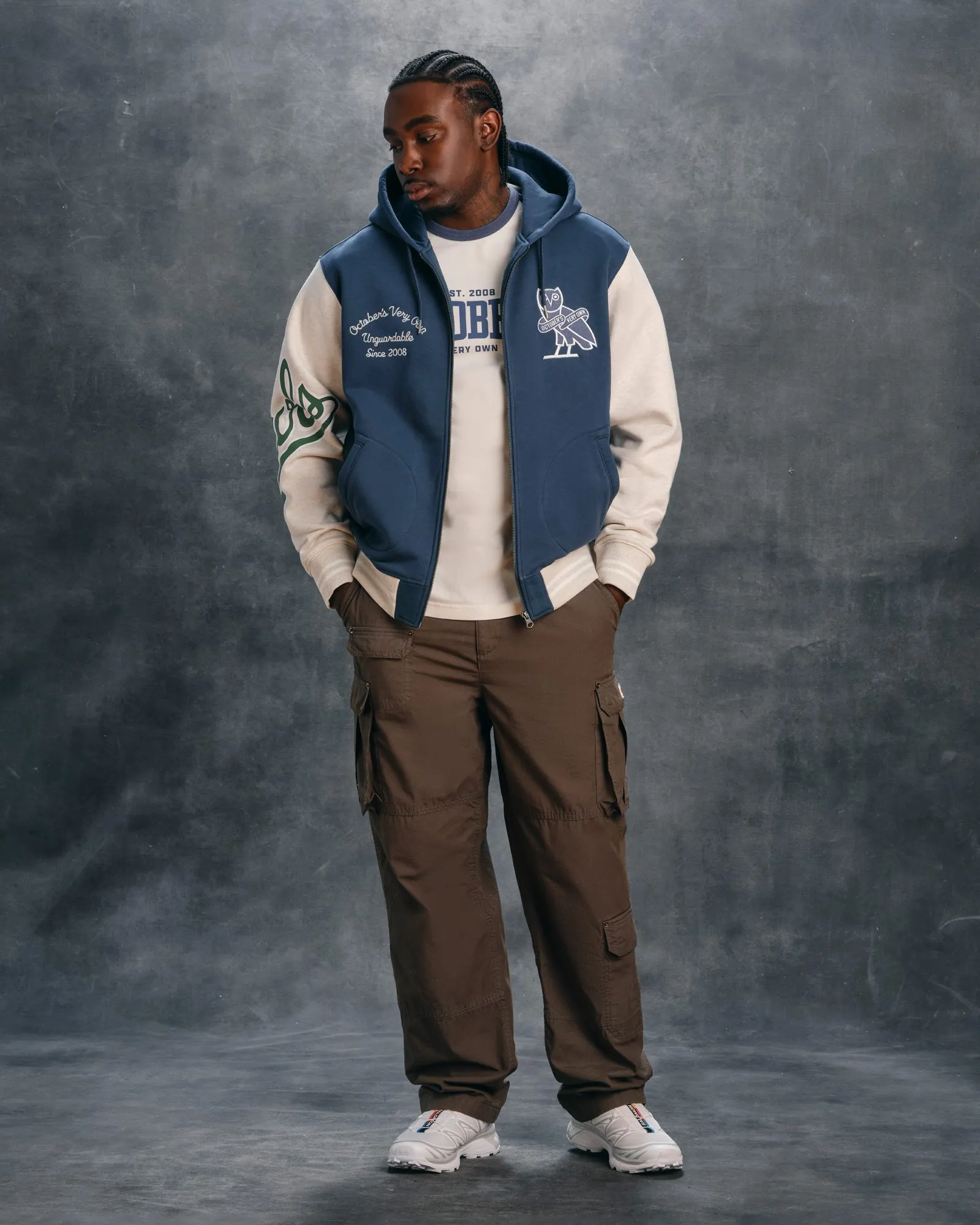 Owls Varsity Full-Zip Hoodie - Starling sold by OVO product image thumbnail 3
