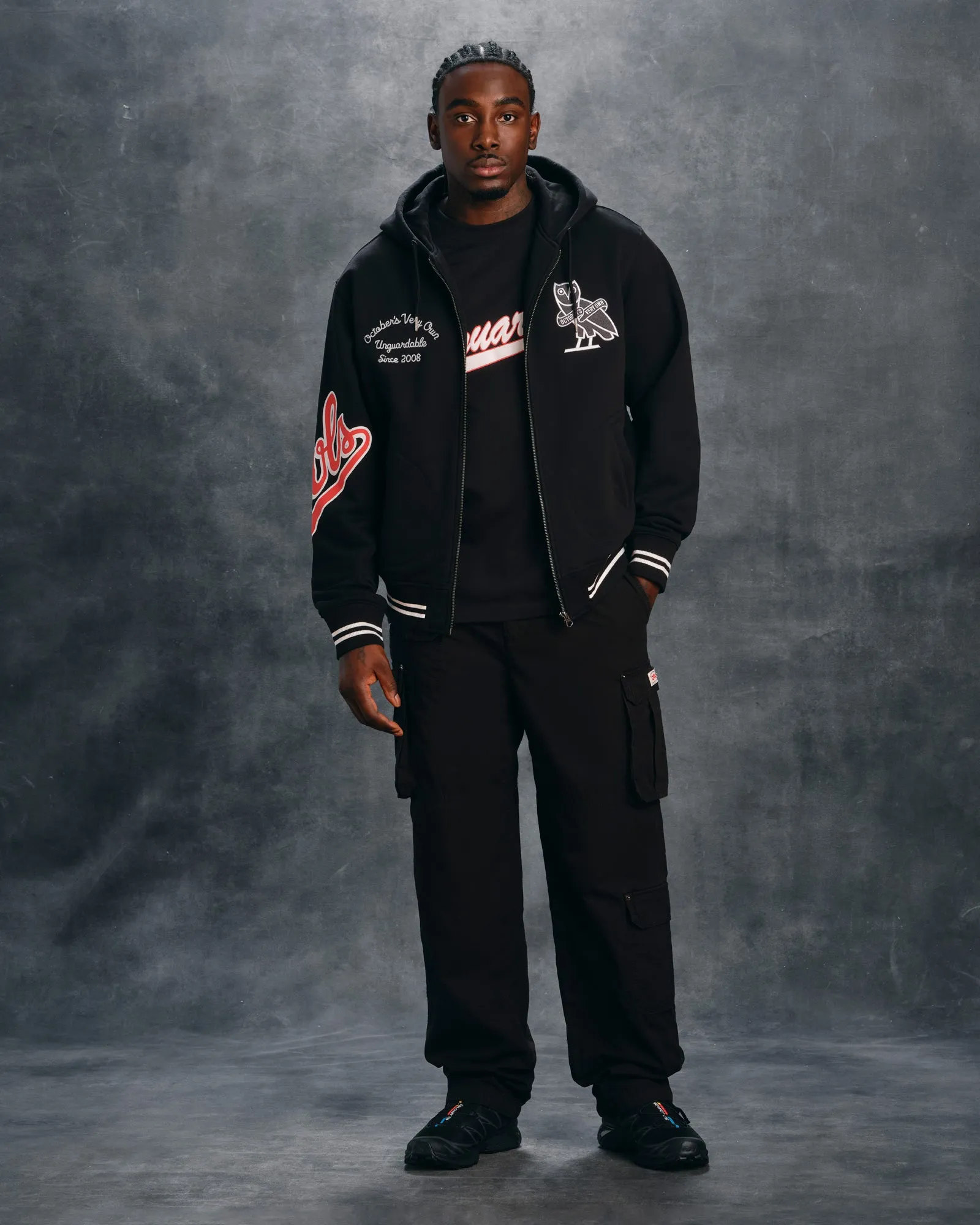 Owls Varsity Full-Zip Hoodie - Black sold by OVO product image thumbnail 3