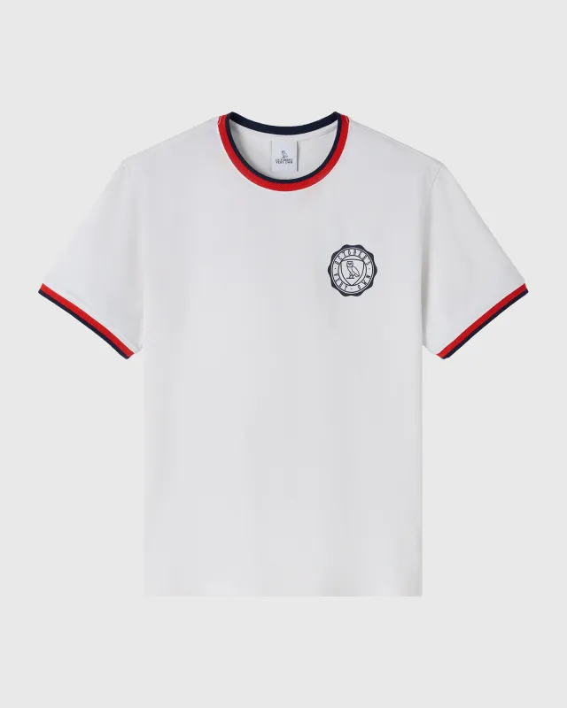 Herringbone Rib Tee - White sold by OVO