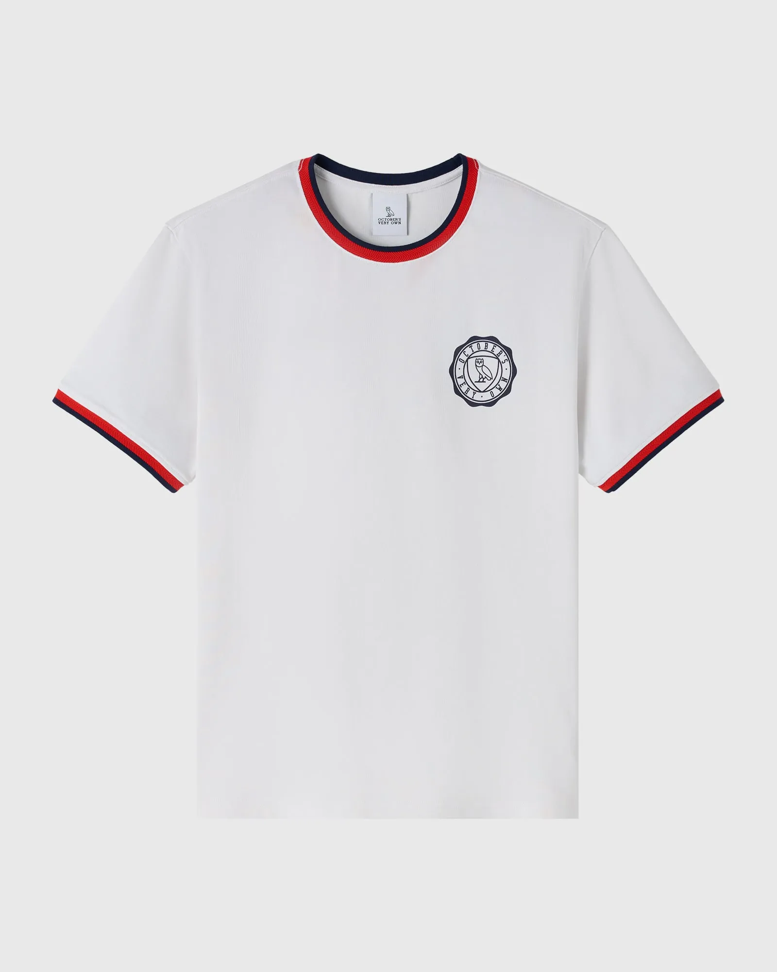 Herringbone Rib Tee - White sold by OVO