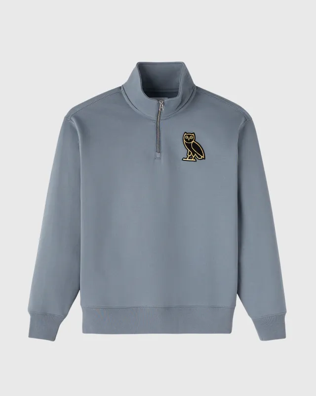 Signature Quarter-Zip Mockneck - Slate Blue sold by OVO