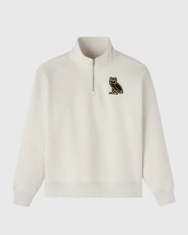 Signature Quarter Zip Mockneck - Ash Heather Grey sold by OVO