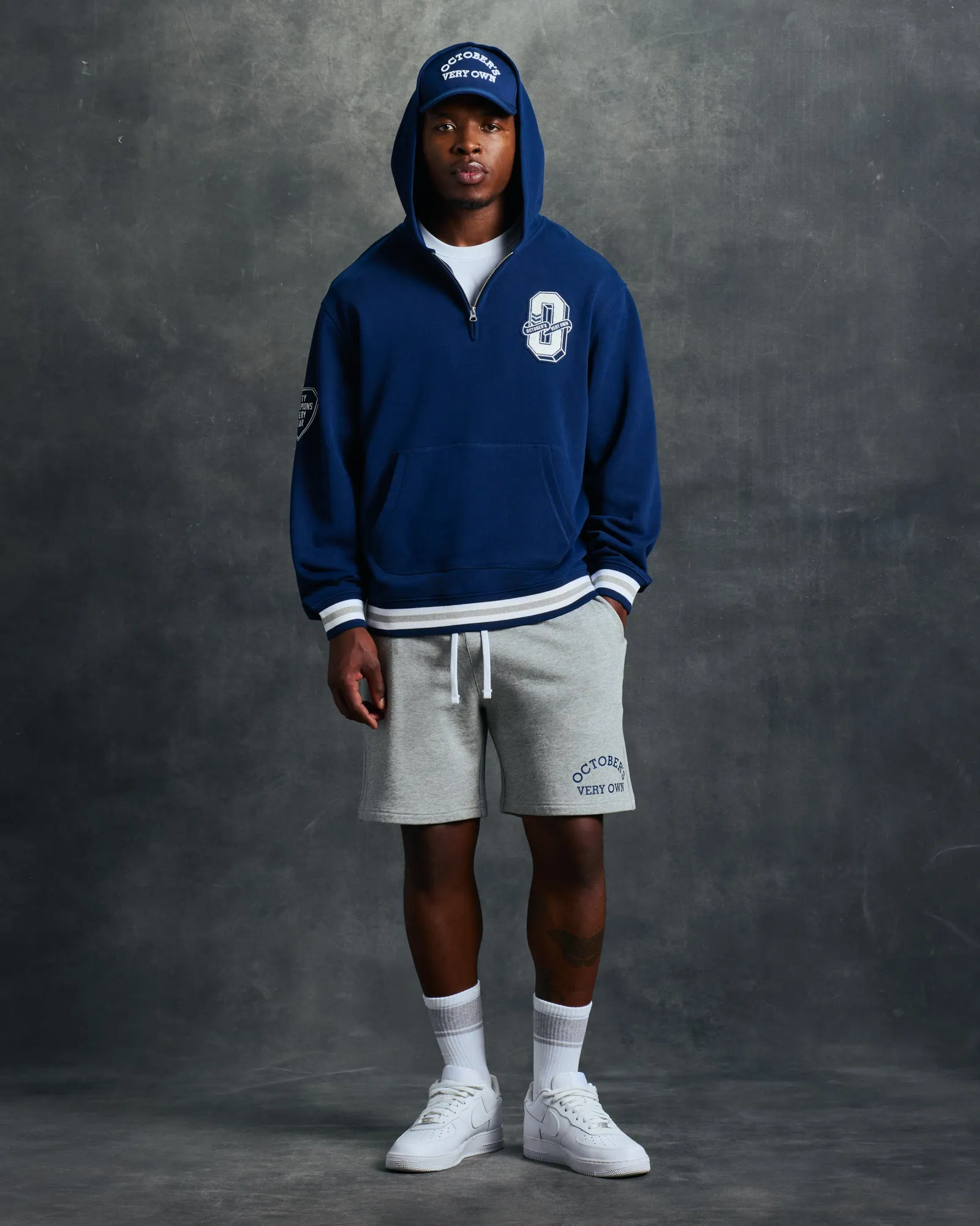 Varsity O Quarter-Zip Hoodie - Navy sold by OVO product image thumbnail 2