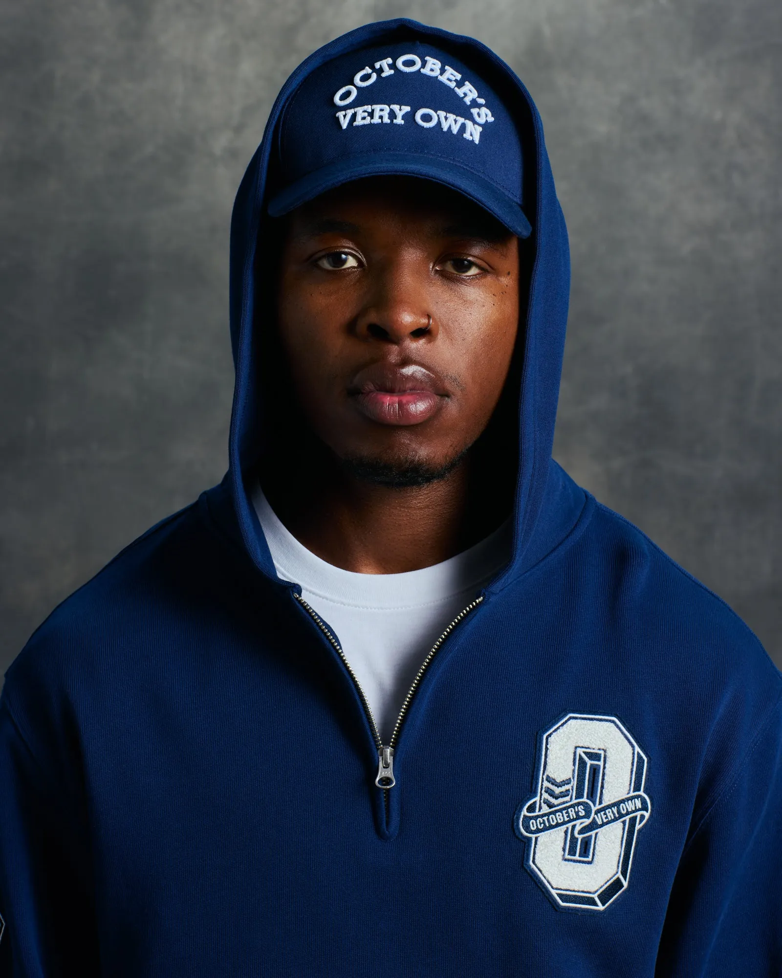 Varsity O Quarter-Zip Hoodie - Navy sold by OVO product image thumbnail 3