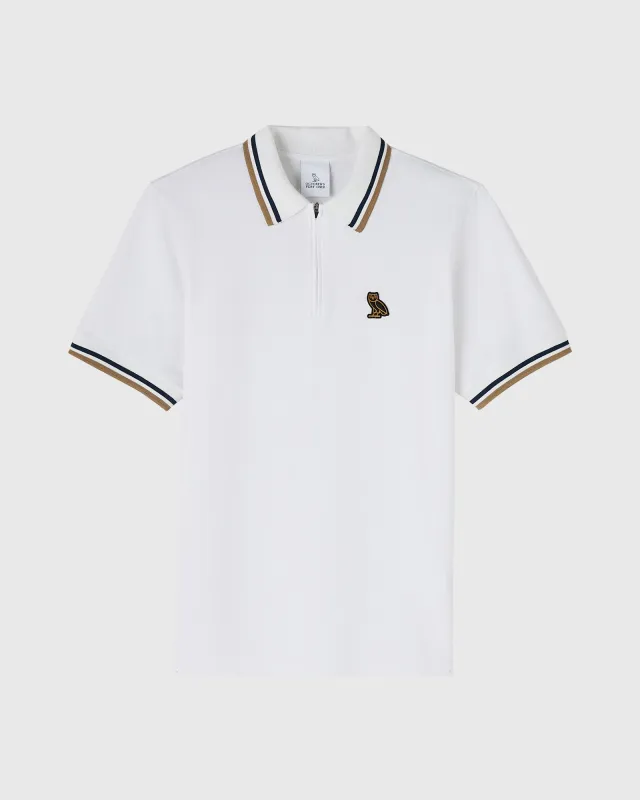 Quarter-Zip Polo - White sold by OVO