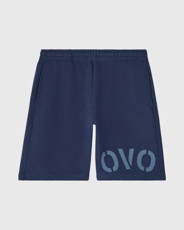 Garment Dyed Sweatshorts - Washed Indigo sold by OVO