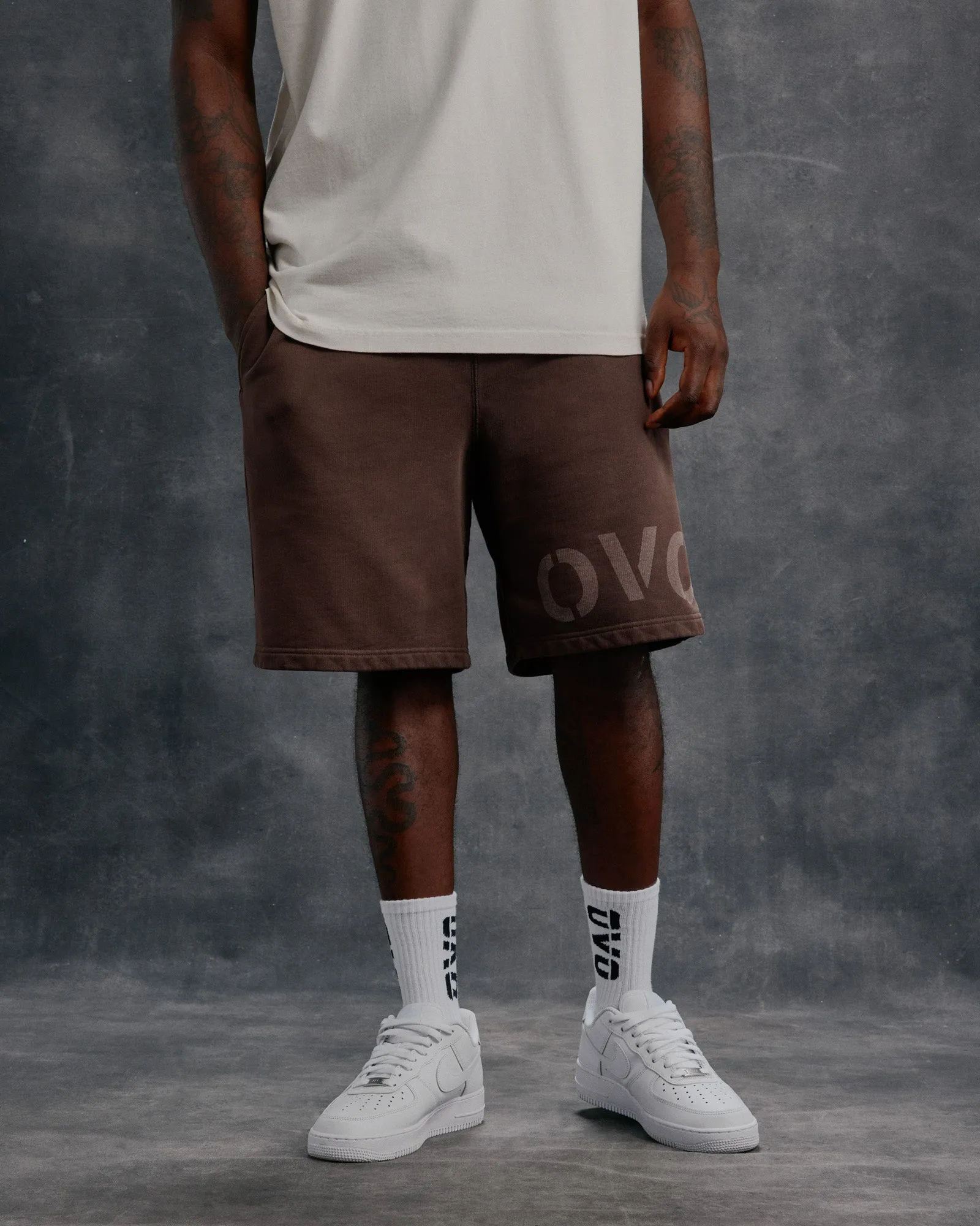 Garment Dyed Sweatshorts - Brown sold by OVO product image thumbnail 2