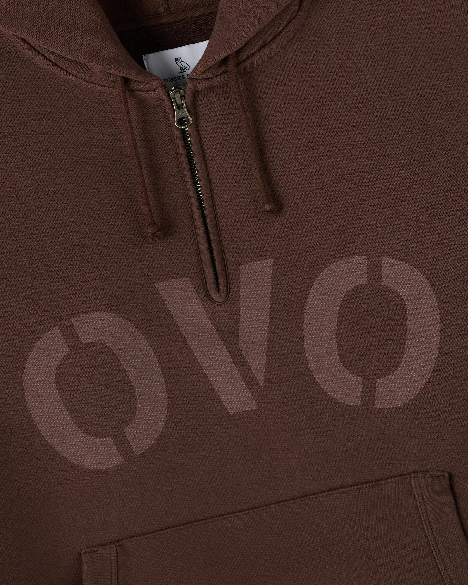 Garment Dyed Quarter-Zip Hoodie - Brown sold by OVO product image thumbnail 3