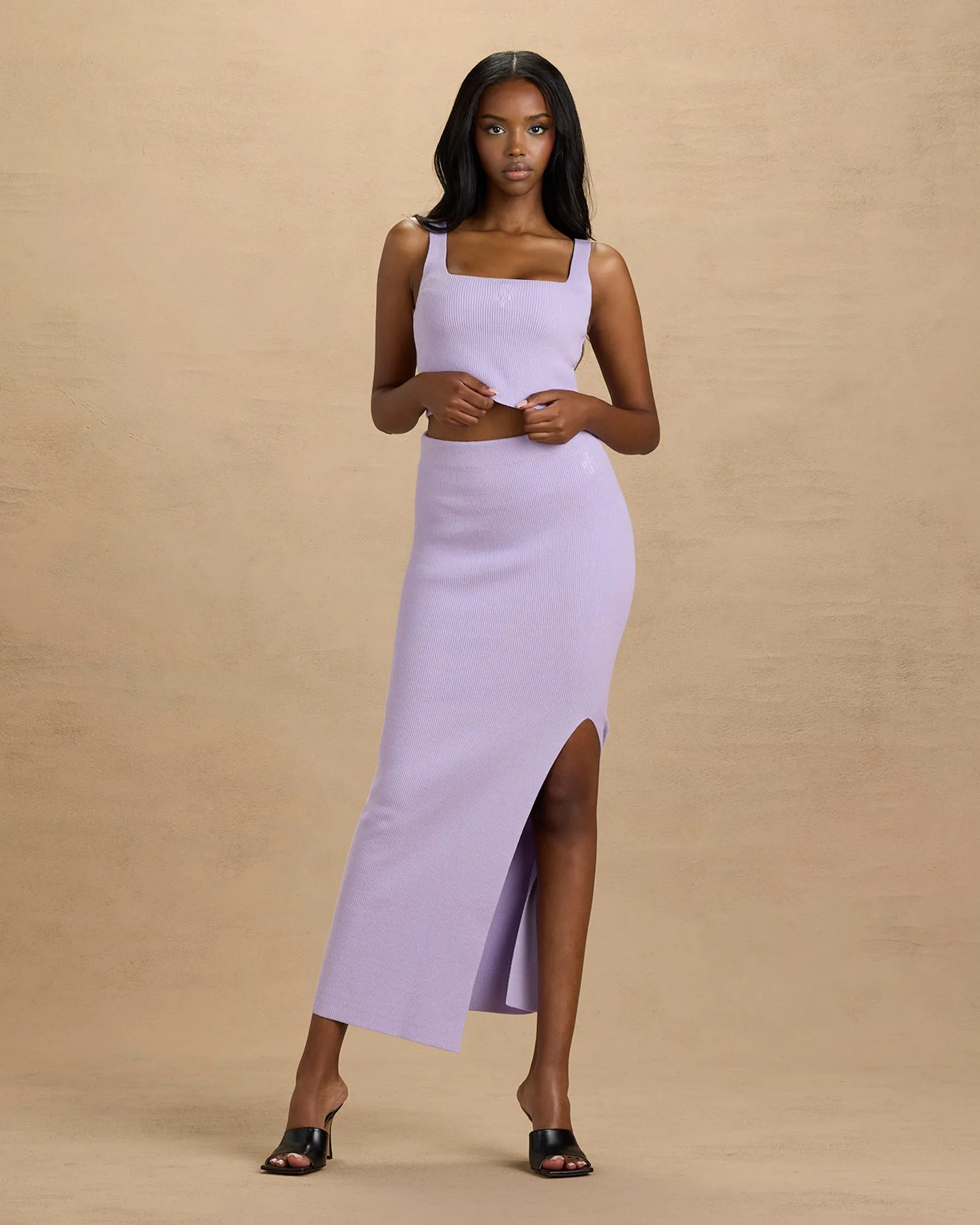 Pom Pom Cropped Sweater Tank - Light Purple sold by OVO product image thumbnail 3