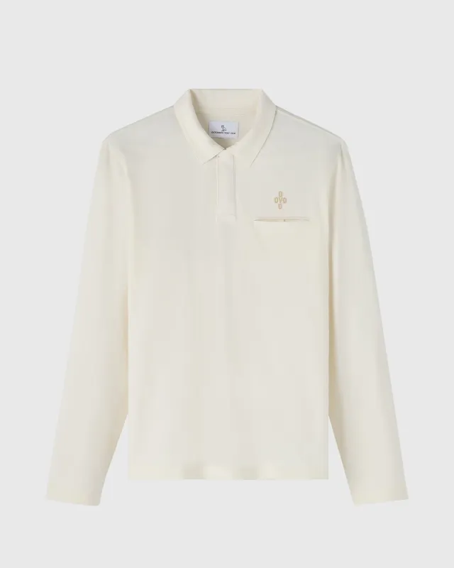 Pom Pom Long-Sleeve Polo - Beige sold by OVO