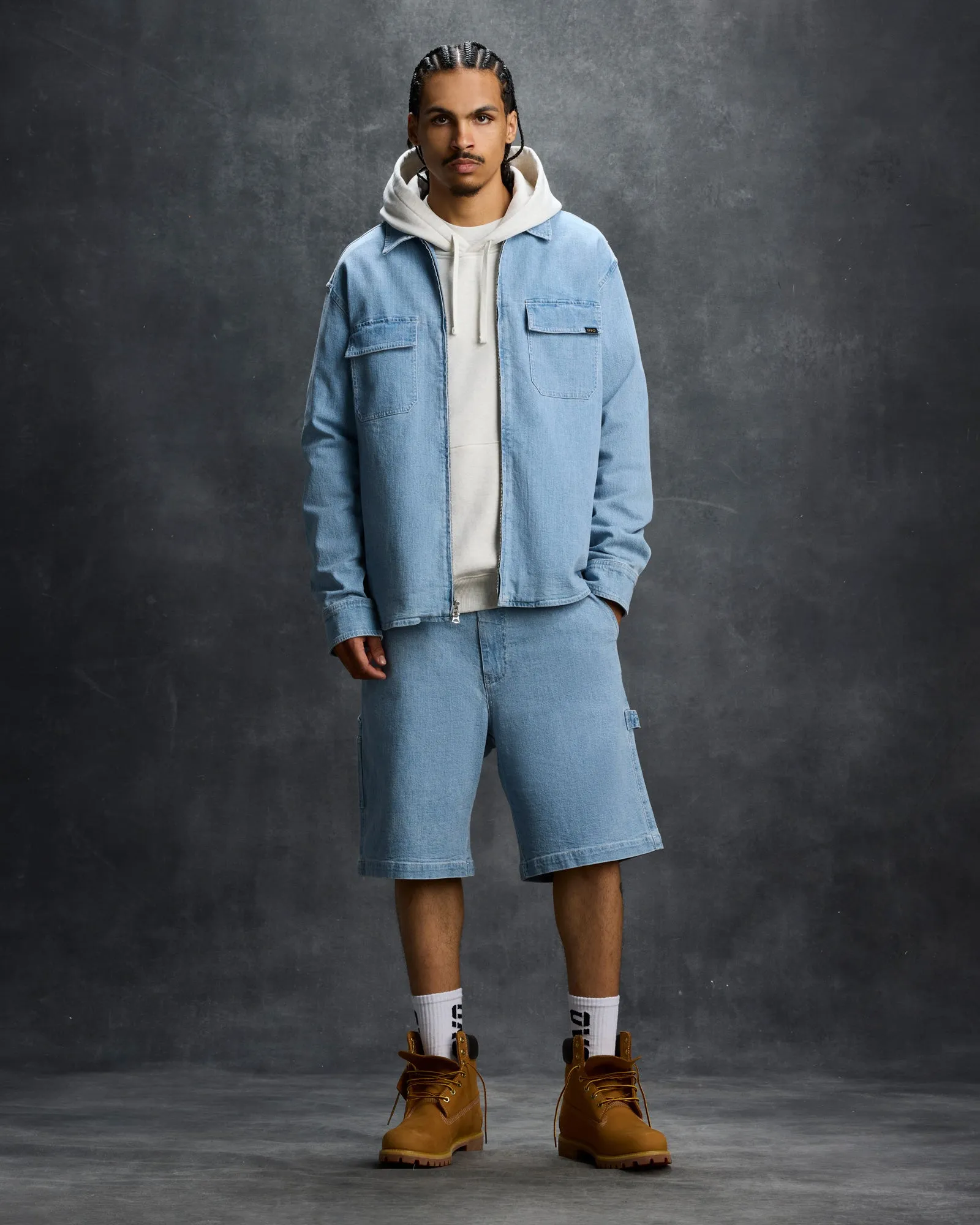 Denim Zip-Up Shirt - Washed Denim sold by OVO product image thumbnail 2