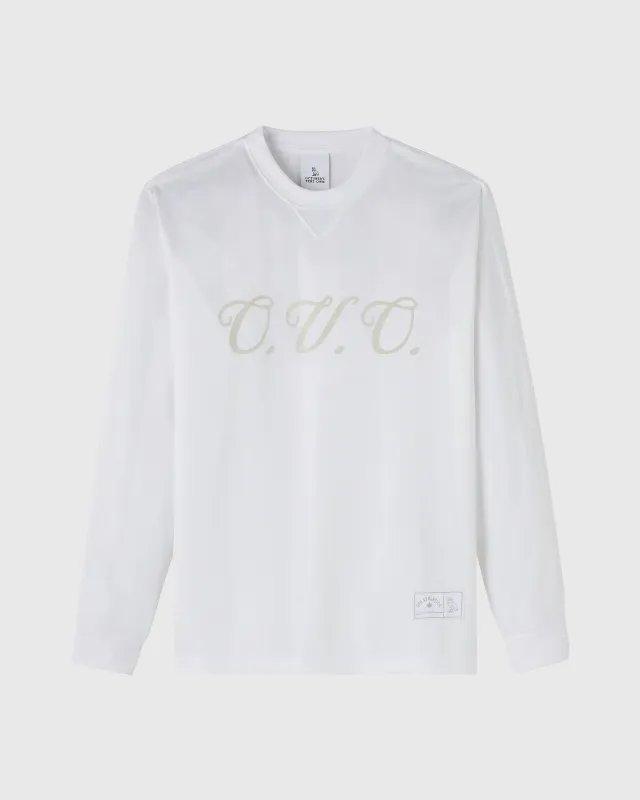 Retro Script Long-Sleeve Soccer Jersey - White made by OVO