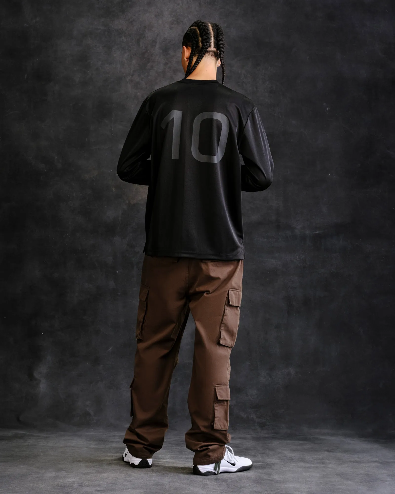 Retro Script Long-Sleeve Soccer Jersey - Black sold by OVO product image thumbnail 4