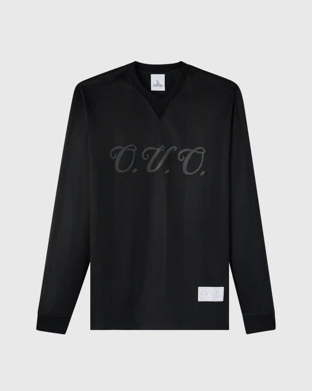 Retro Script Long-Sleeve Soccer Jersey - Black made by OVO