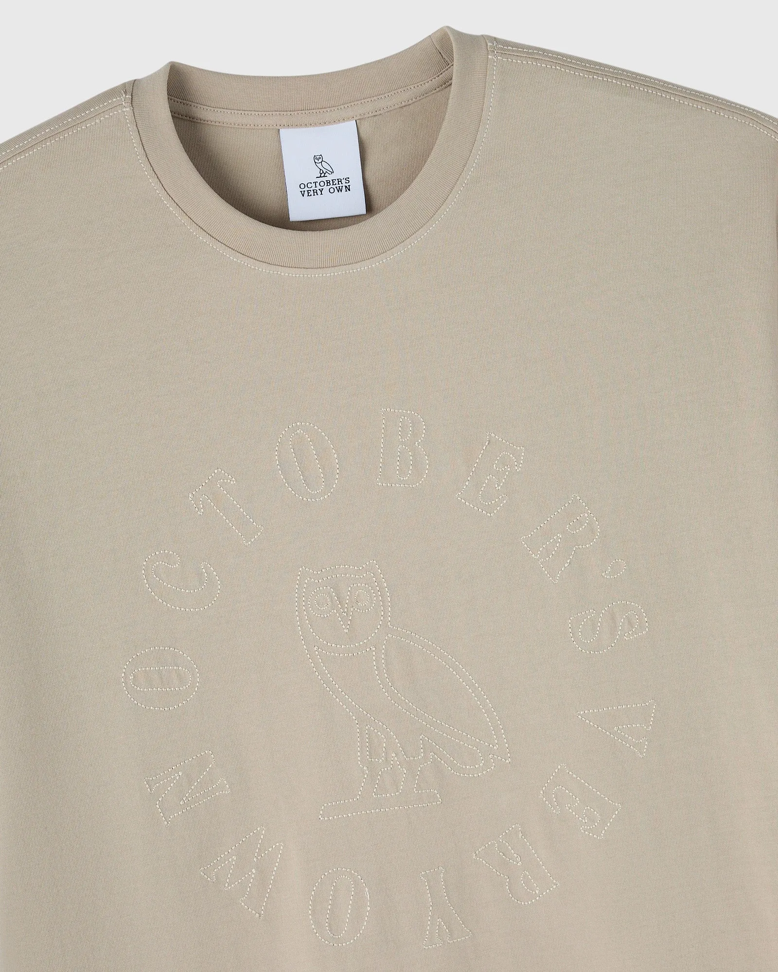 Tonal Stitch Tee - Beige sold by OVO product image thumbnail 4