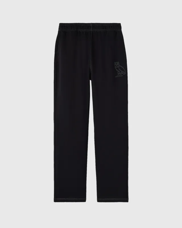 Tonal Stitch Open-Hem Sweatpant - Black sold by OVO