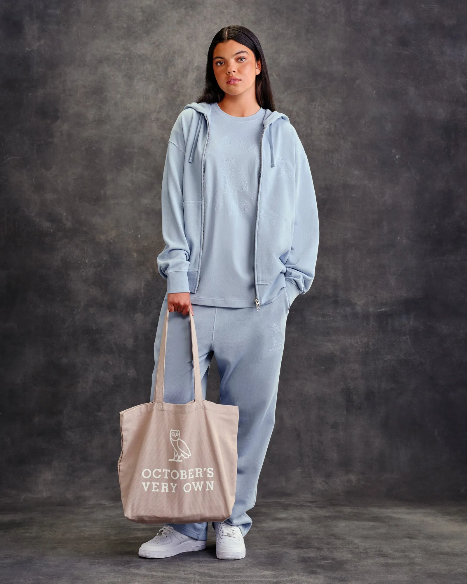 Tonal Stitch Full-Zip Hoodie - Light Blue sold by OVO product image thumbnail 4