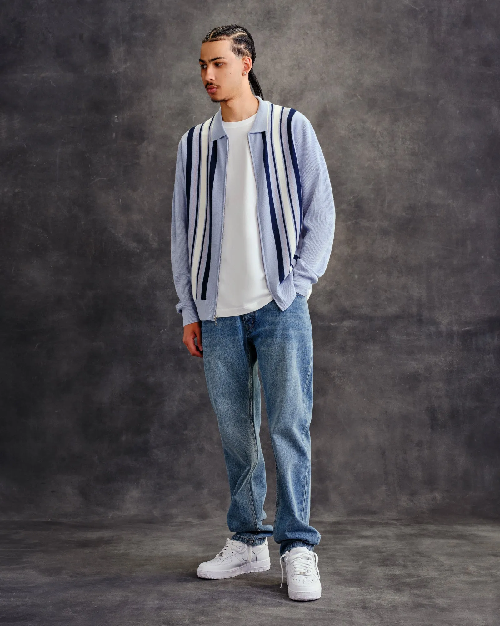 Lightweight Merino Full-Zip Cardigan - Light Blue sold by OVO product image thumbnail 4