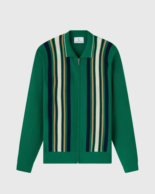 Lightweight Merino Full-Zip Cardigan - Green sold by OVO