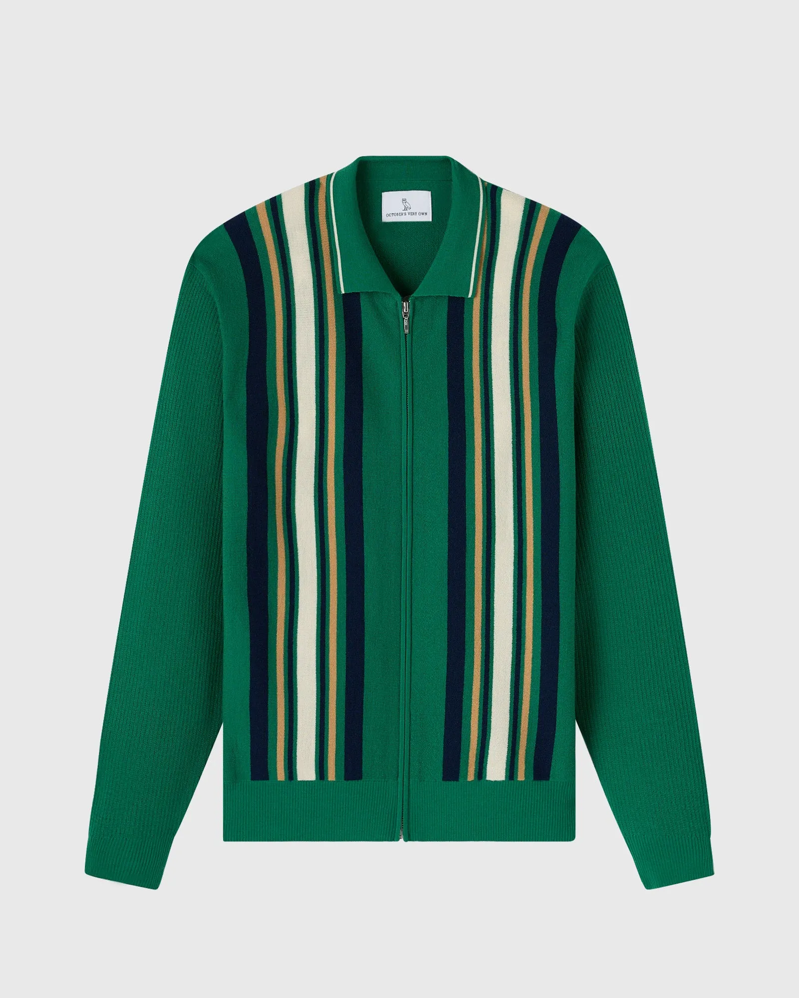 Lightweight Merino Full-Zip Cardigan - Green sold by OVO