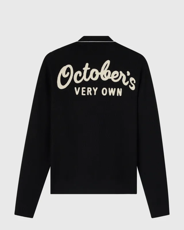 Lightweight Merino Full-Zip Cardigan - Black sold by OVO