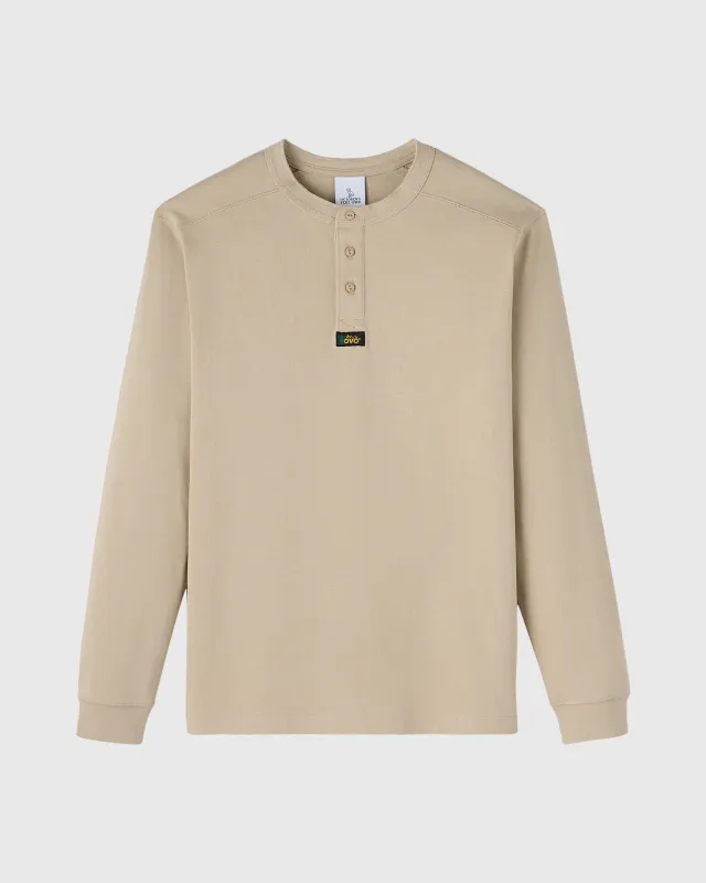 Outdoors Long-Sleeve Henley - Beige sold by OVO