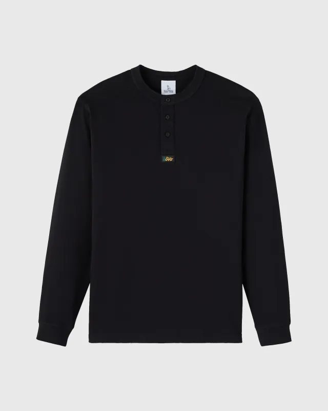 Outdoors Long-Sleeve Henley - Black sold by OVO