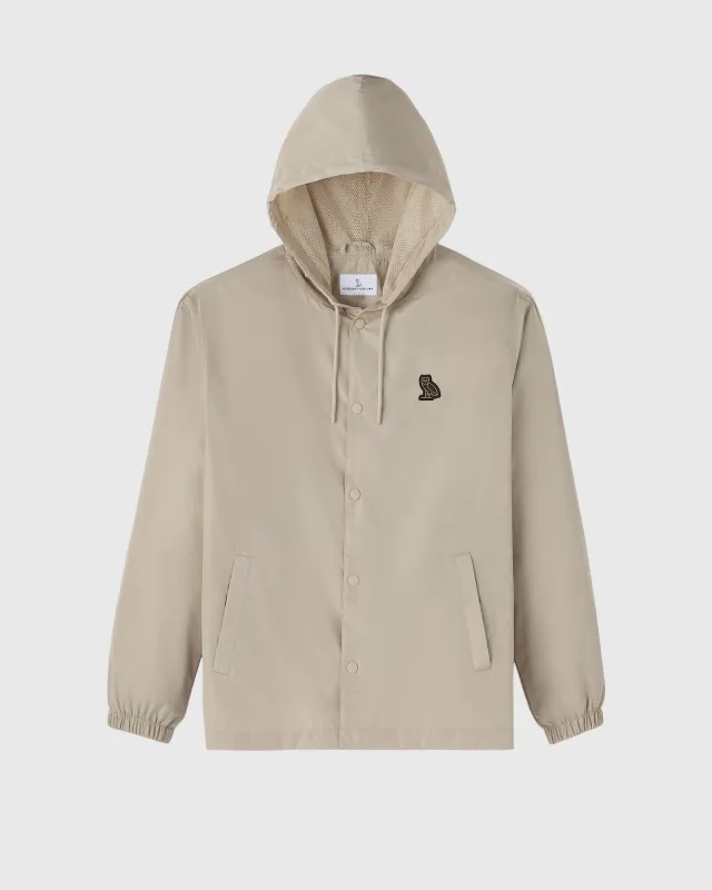Hooded Coaches Jacket - Beige sold by OVO