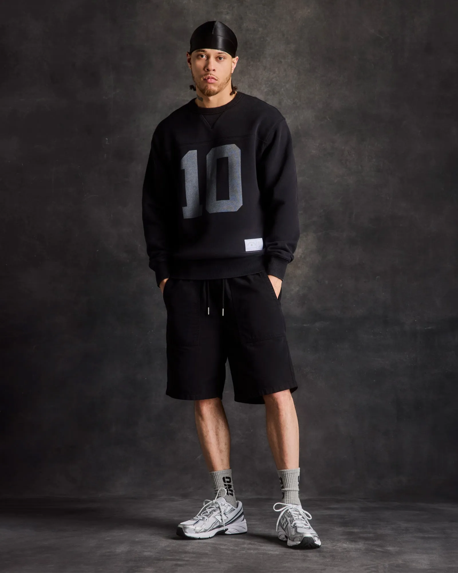 Enzyme Washed Panelled Crewneck - Black sold by OVO product image thumbnail 2