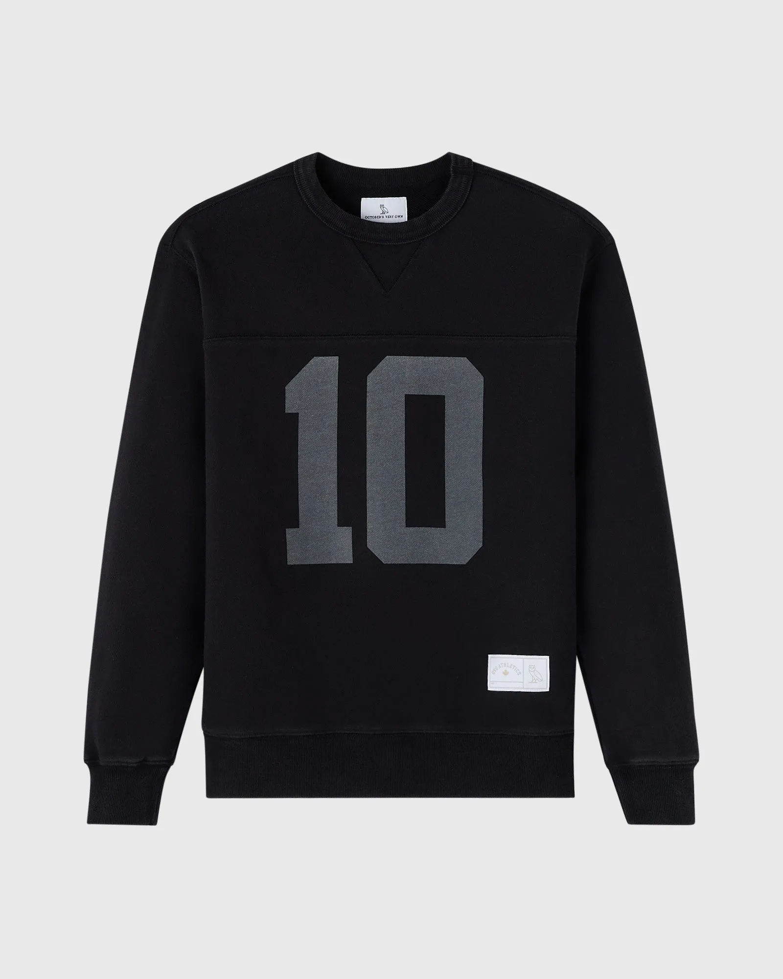 Enzyme Washed Panelled Crewneck - Black sold by OVO