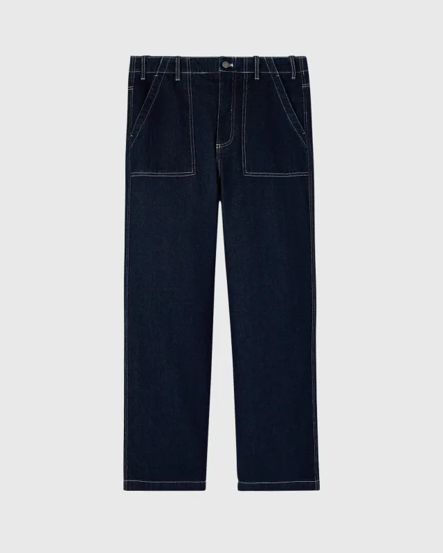 Construction Wordmark Denim Fatigue Pant - Indigo sold by OVO