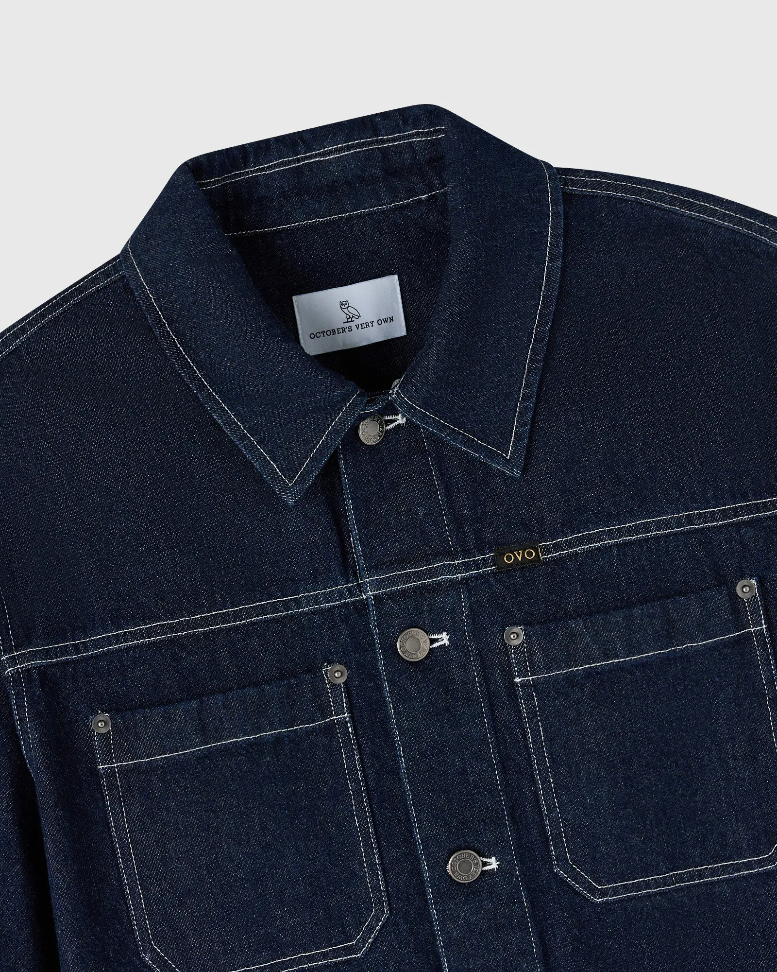 Construction Wordmark Denim Chore Jacket - Indigo sold by OVO product image thumbnail 5