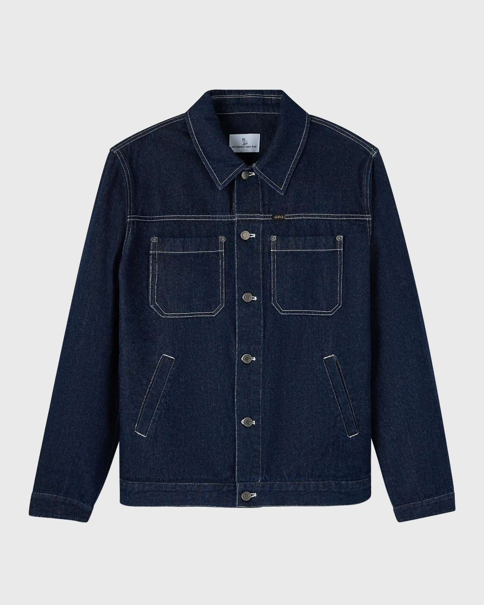 Construction Wordmark Denim Chore Jacket - Indigo sold by OVO
