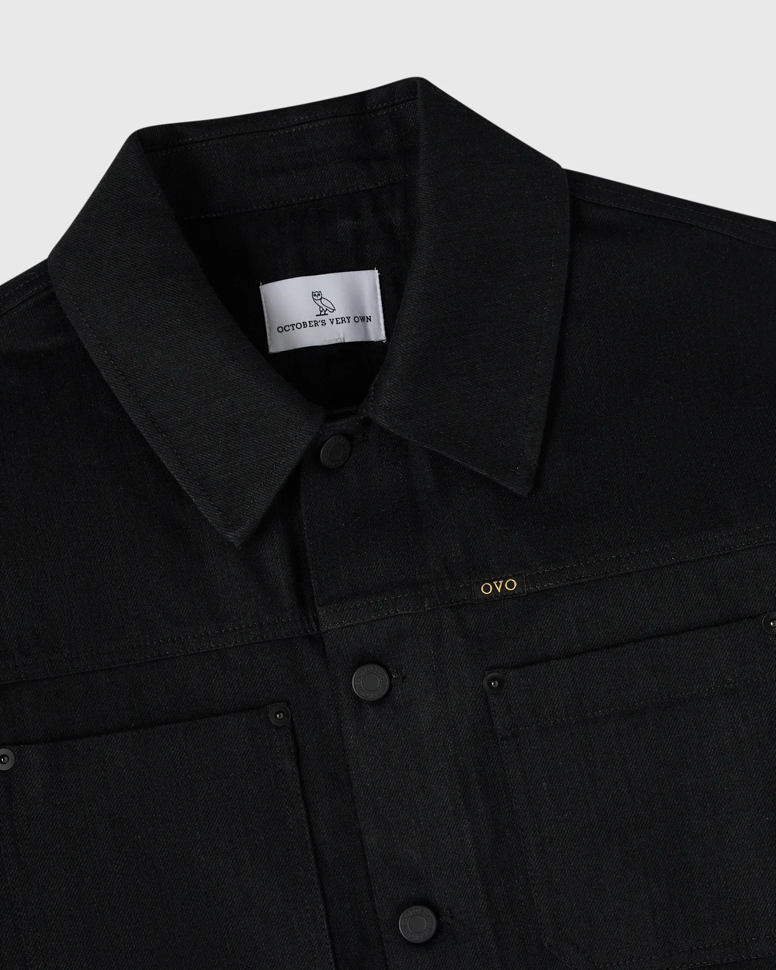 Construction Wordmark Denim Chore Jacket - Black sold by OVO product image thumbnail 4