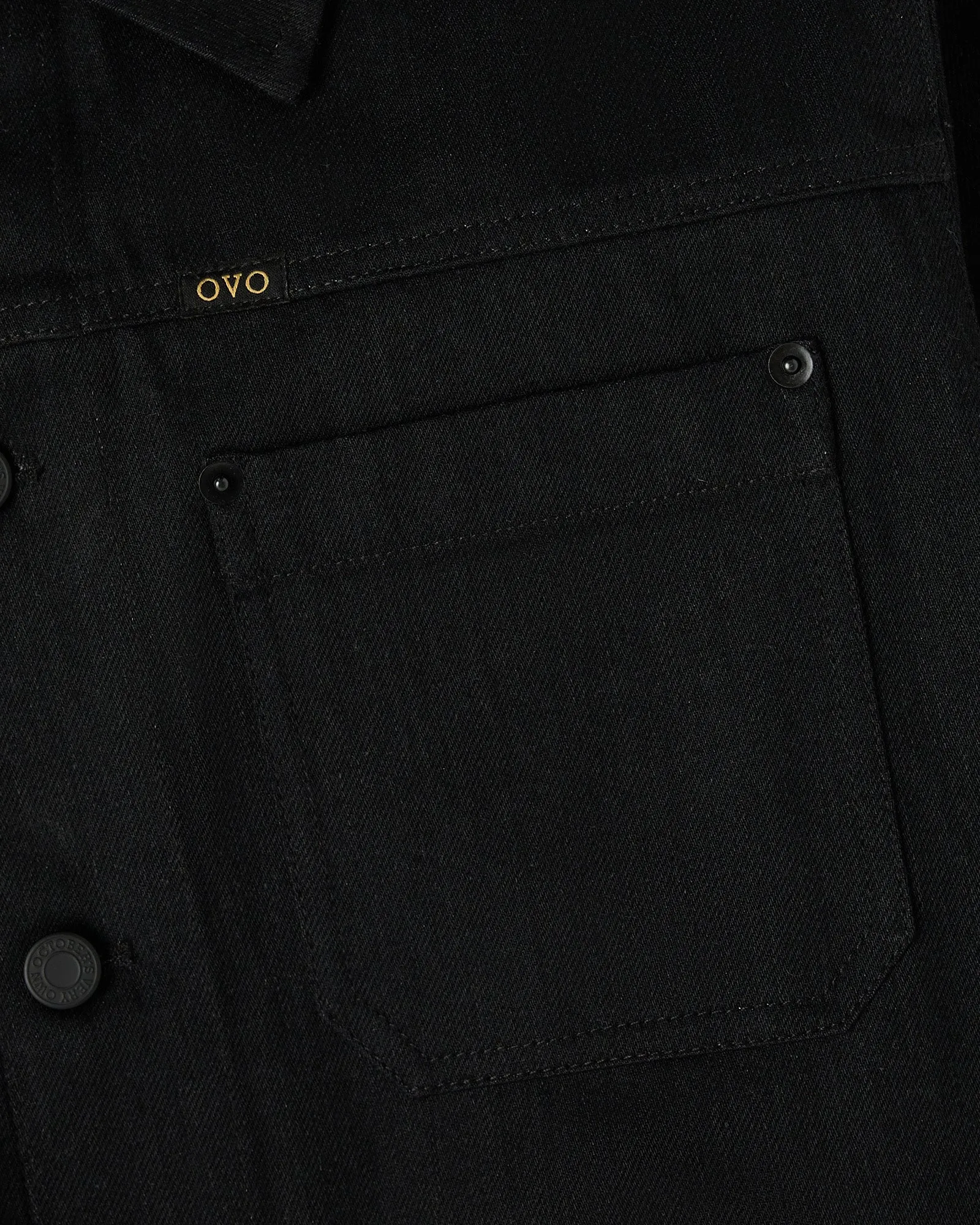 Construction Wordmark Denim Chore Jacket - Black sold by OVO product image thumbnail 5