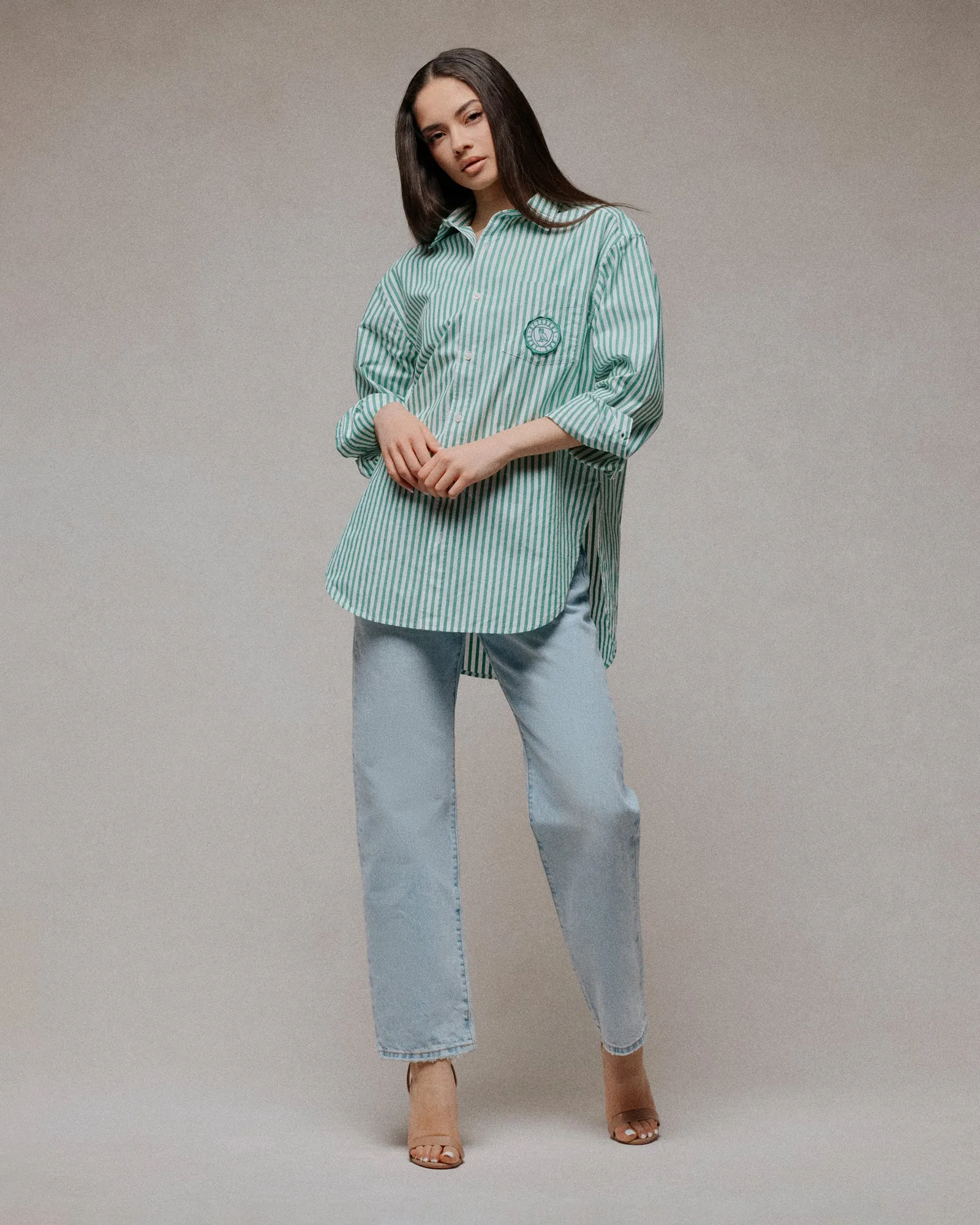 Athletics Club Poplin Striped Shirt - Green sold by OVO product image thumbnail 2