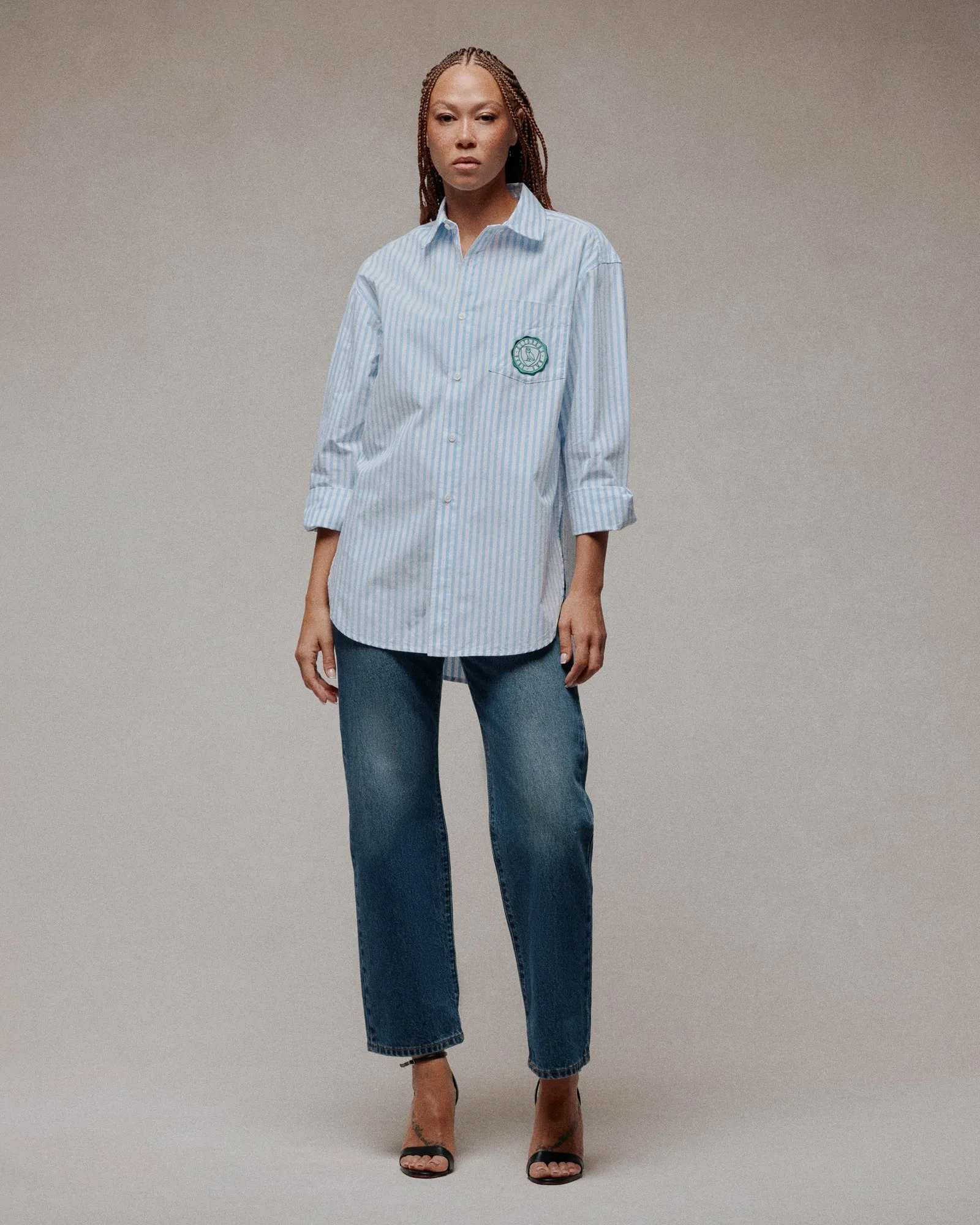 Athletics Club Poplin Striped Shirt - Light Blue sold by OVO product image thumbnail 2