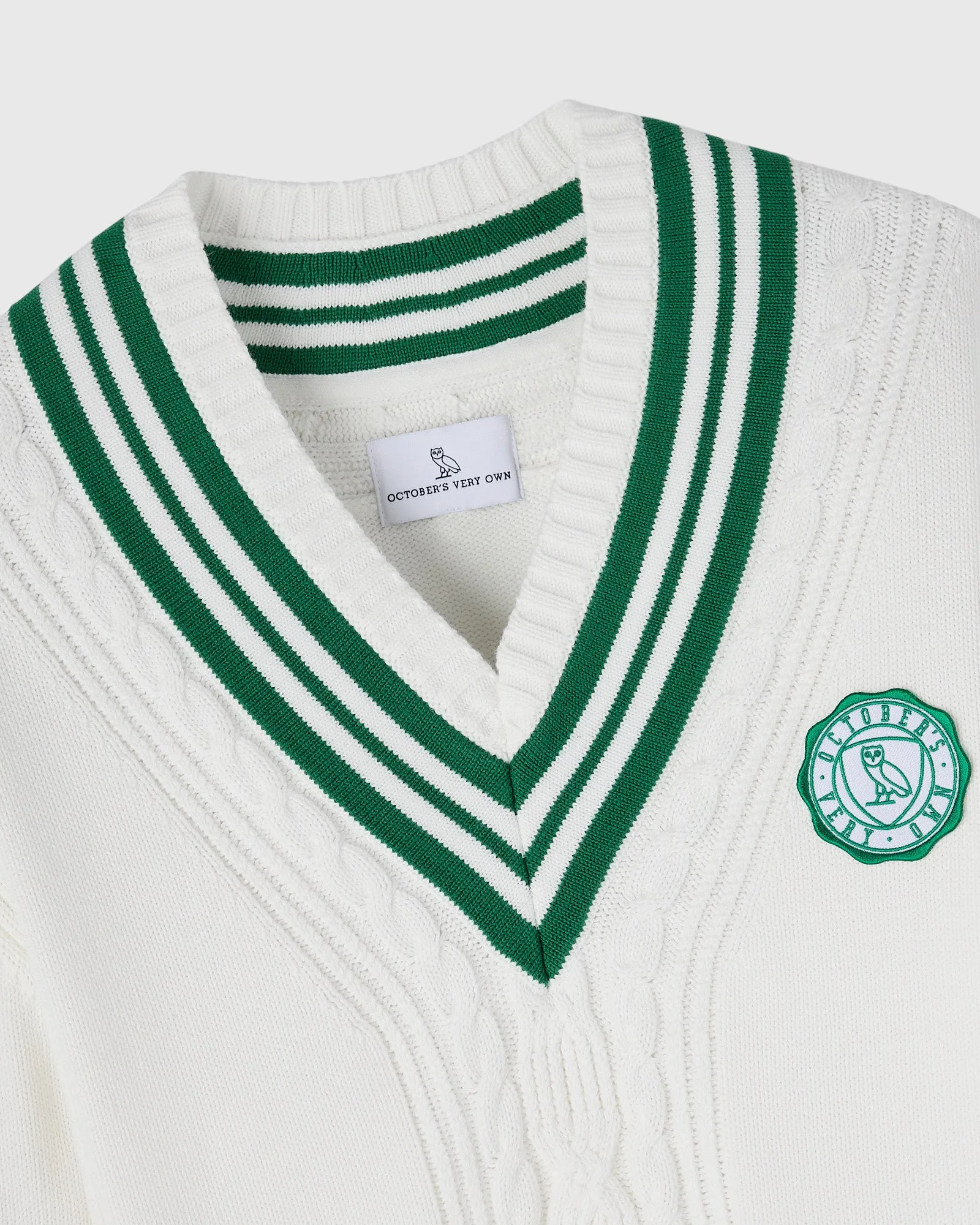 Athletics Club Cable Knit Sweater - White sold by OVO product image thumbnail 4