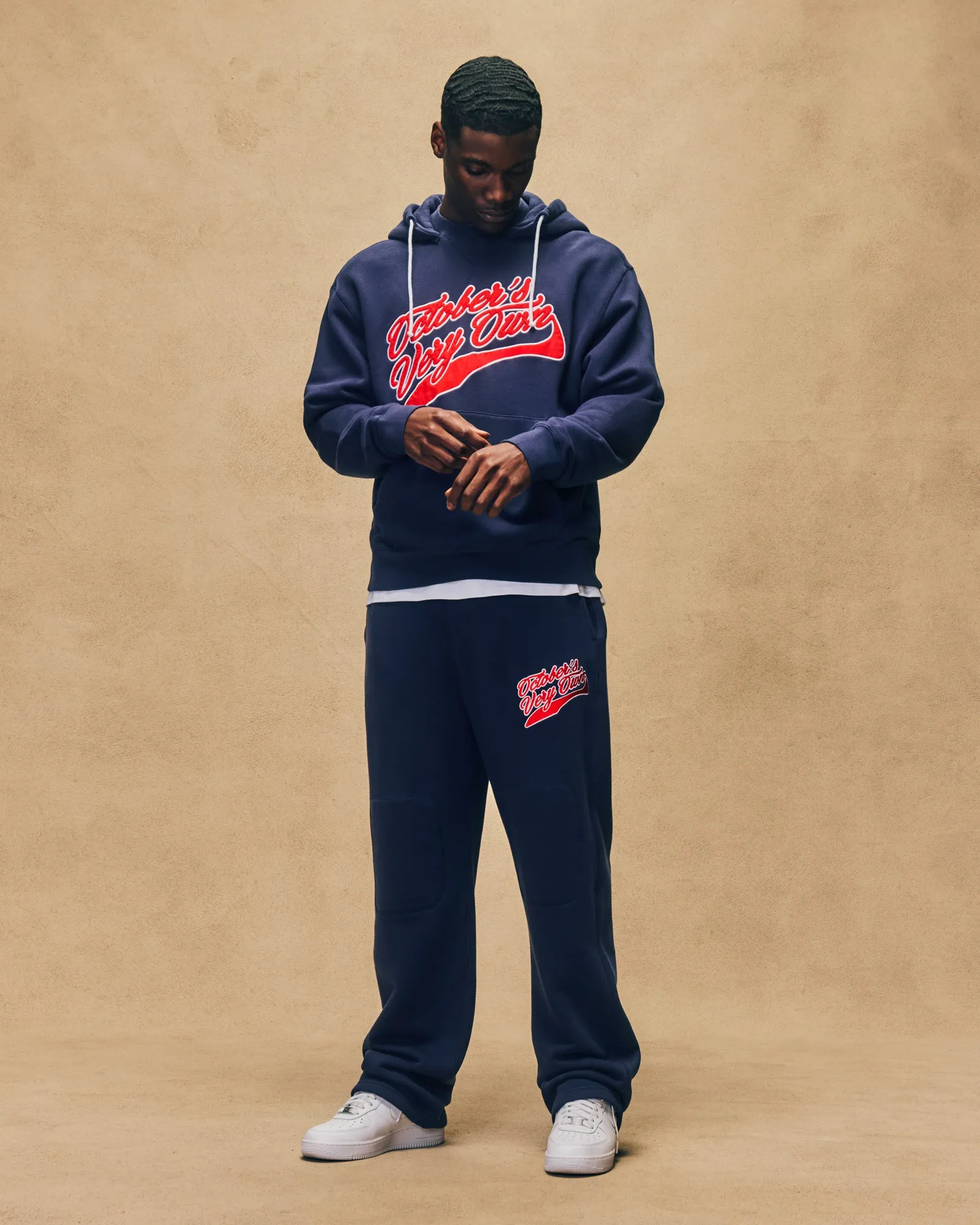French Terry Retro Sport Hoodie - Navy sold by OVO product image thumbnail 2