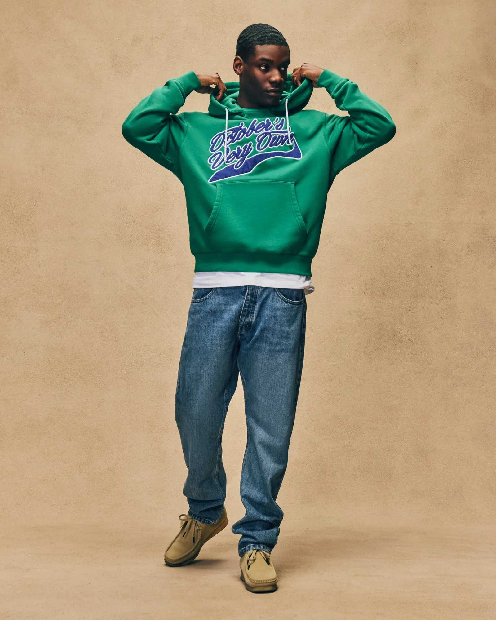 French Terry Retro Sport Hoodie - Green sold by OVO product image thumbnail 2