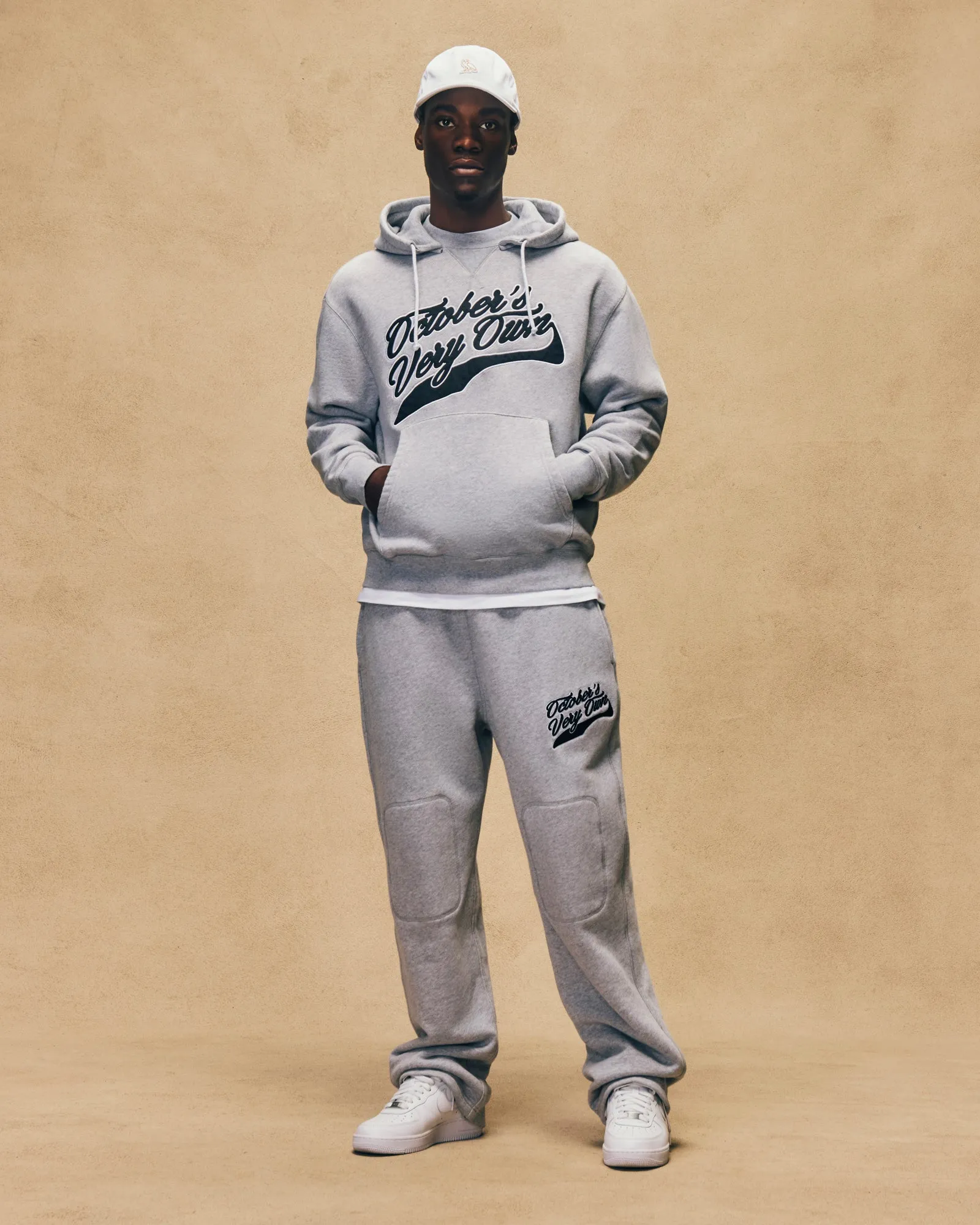 French Terry Retro Sport Hoodie - Ash Heather Grey sold by OVO product image thumbnail 2