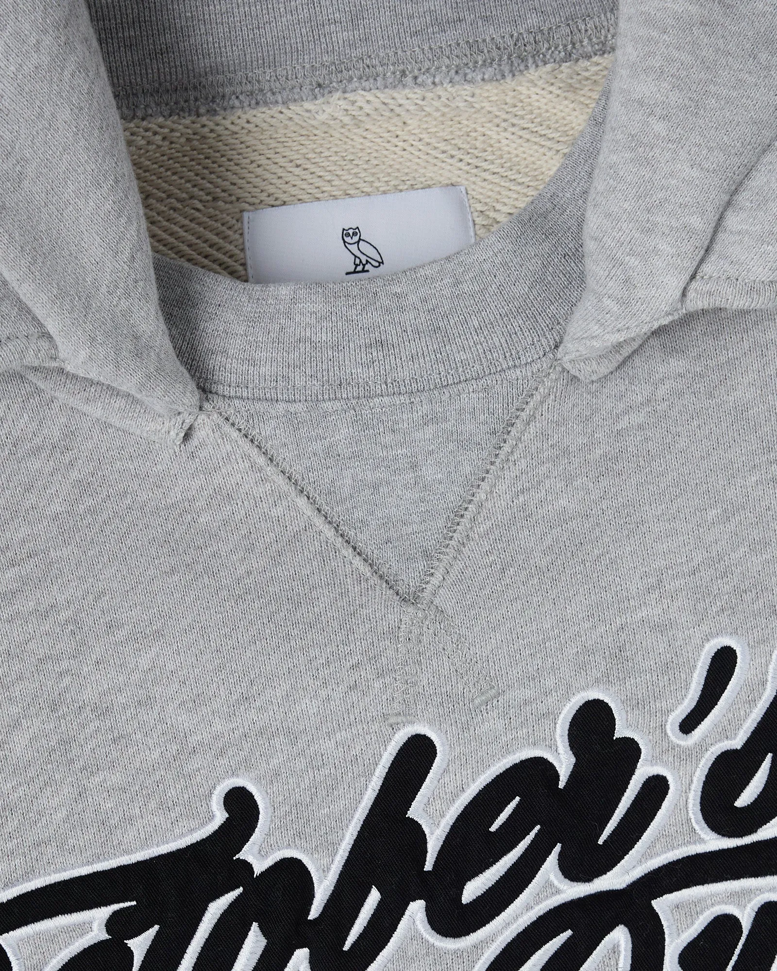 French Terry Retro Sport Hoodie - Ash Heather Grey sold by OVO product image thumbnail 4
