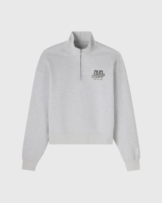 Orbit Quarter-Zip Mockneck Sweatshirt - Ash Heather Grey sold by OVO