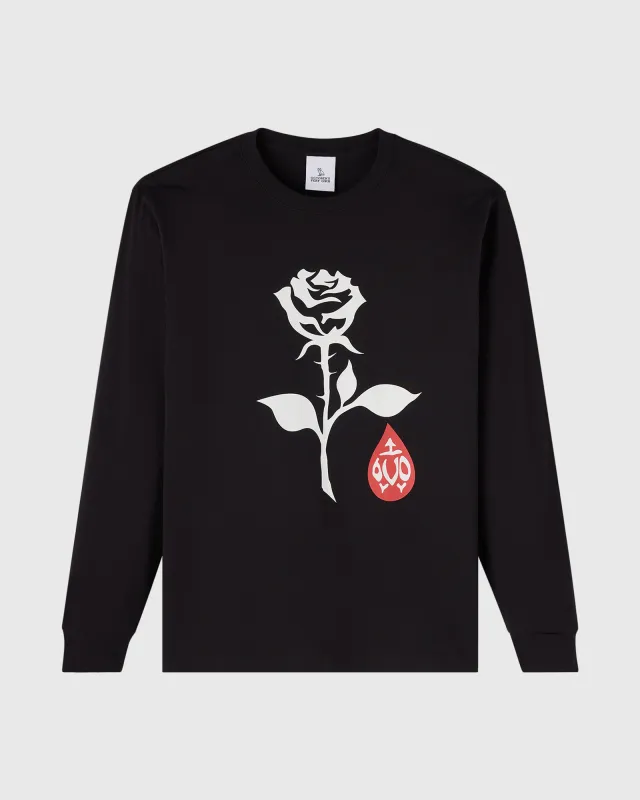 Rose Drop Long-Sleeve Tee - Black sold by OVO