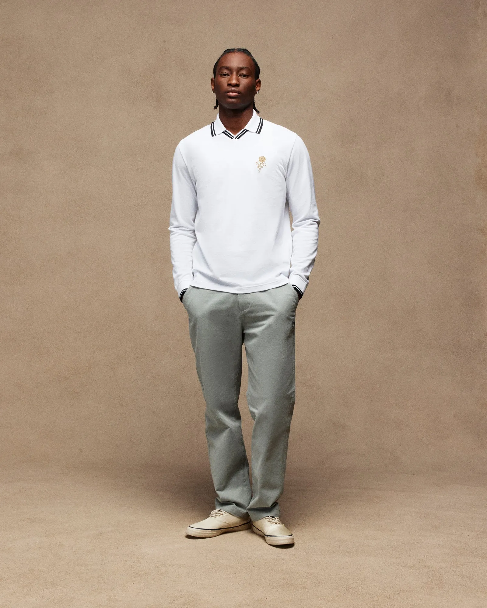 Marigold Long-Sleeve Polo - White sold by OVO product image thumbnail 2