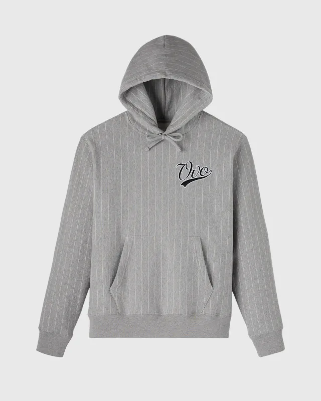 Script Pinstripe Hoodie - Heather Grey sold by OVO